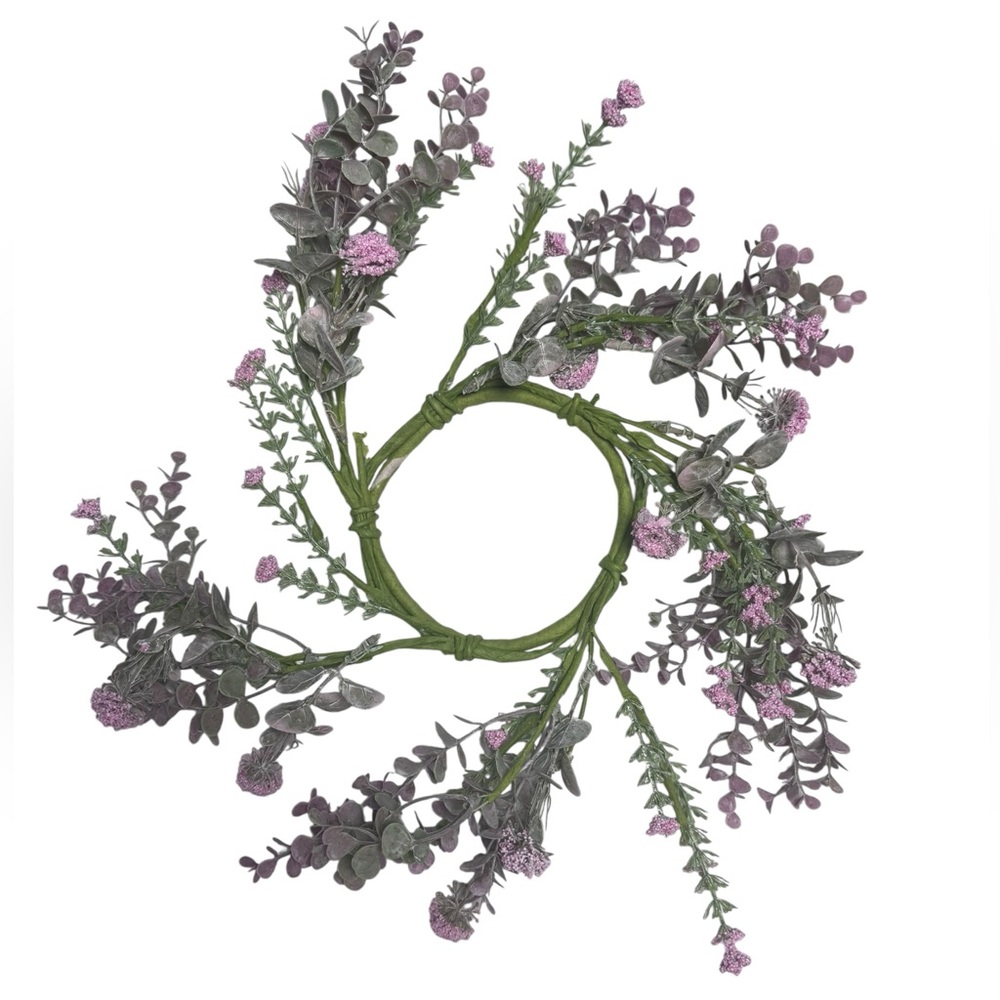 Floral Wreath with Purple and Green Accents- 5”